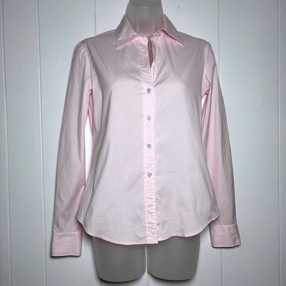 Theory Larissa Precise Light Pink Button Down Shirt Size P (XS) Slim Fitted